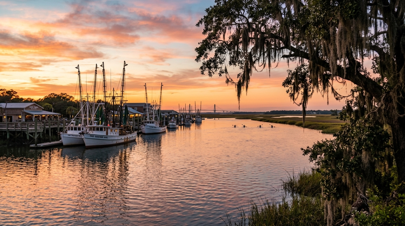Shem Creek at golden hour